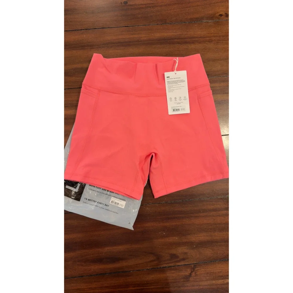 LSKD Fusion Mid Short Tight with Pockets Pink Lemonade XL New NWT
